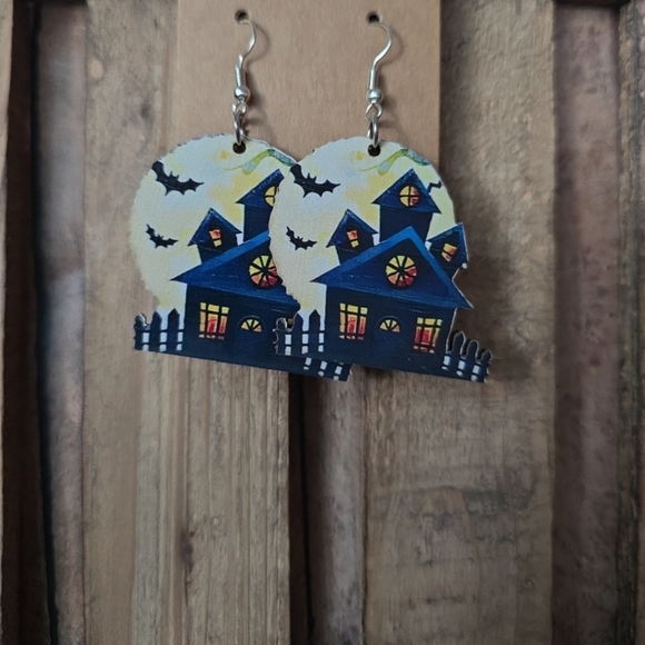 Hand Crafted Jewelry - Halloween Wooden Earrings